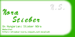 nora stieber business card